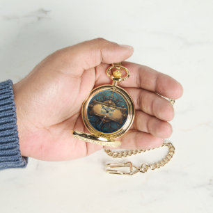 Ornate Patina and Gold Steampunk Pocket Watch