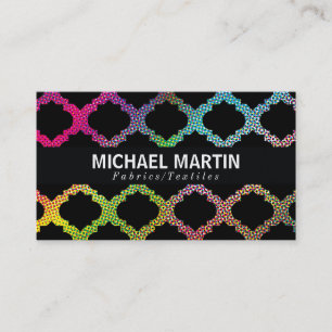 Ornate Pattern   Colourful Halftone Business Card