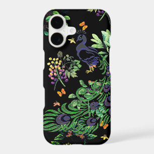 Ornate Peacock and Vintage Floral