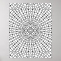 Ornate Pebble Tile Kaleidoscope Mandala Pattern Ar