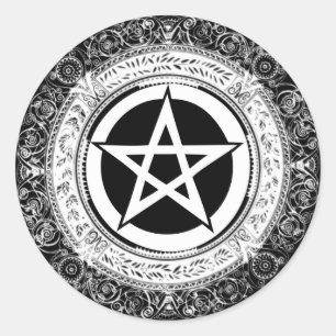 Ornate Pentacle Classic Round Sticker