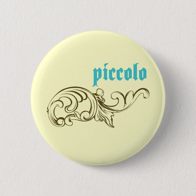 Ornate Piccolo 2 Inch Round Button (Front)