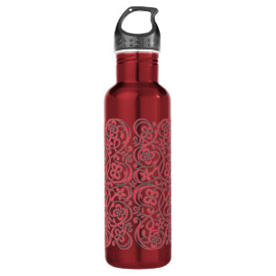 Ornate Pink Flower Pattern 710 Ml Water Bottle