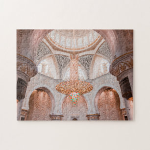 Ornate Pink Mosque Interior Jigsaw Puzzle
