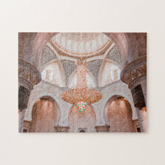 Ornate Pink Mosque Interior Jigsaw Puzzle