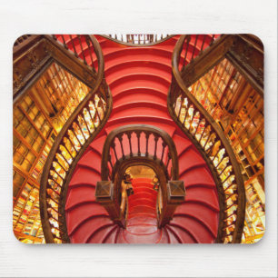 Ornate red stairway, Portugal Mouse Pad