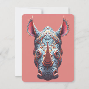 Ornate Rhono Portrait - Psychedelic Spirit Mask RSVP Card