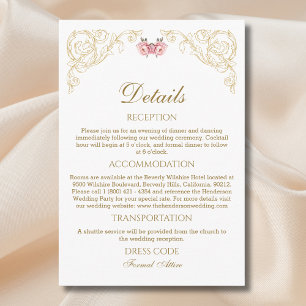 Ornate Rococo Vintage Wedding Details  Enclosure Card