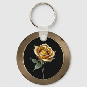 Ornate Rose Accent for Personal Keepsakes Keychain