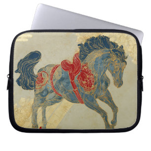 Ornate Royal Blue Horse Laptop Sleeve