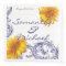 Ornate Royal Blue Yellow Sunflowers