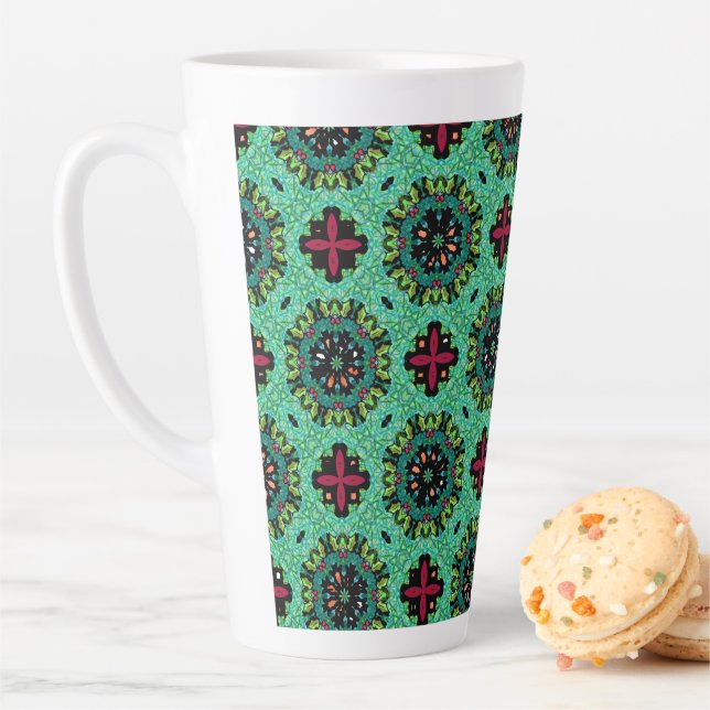 Ornate Scribbles Christmas Latte Mug (In Situ)