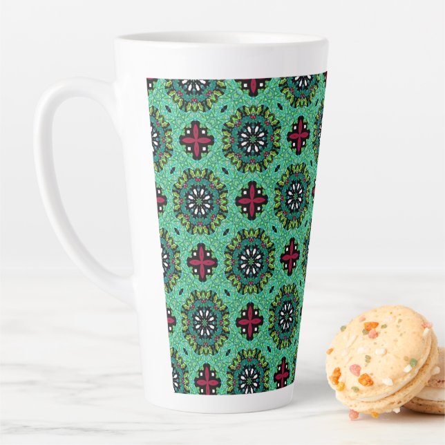 Ornate Scribbles Christmas Latte Mug (In Situ)