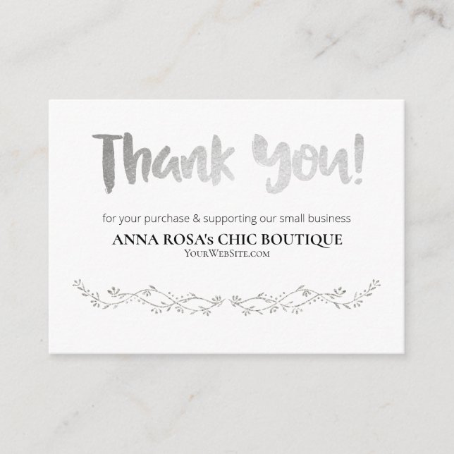 *~* Ornate Scroll QR THANK YOU LOGO Review AP8 Enclosure Card (Front)