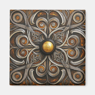 Ornate Scrollwork with Golden Centre Magnet
