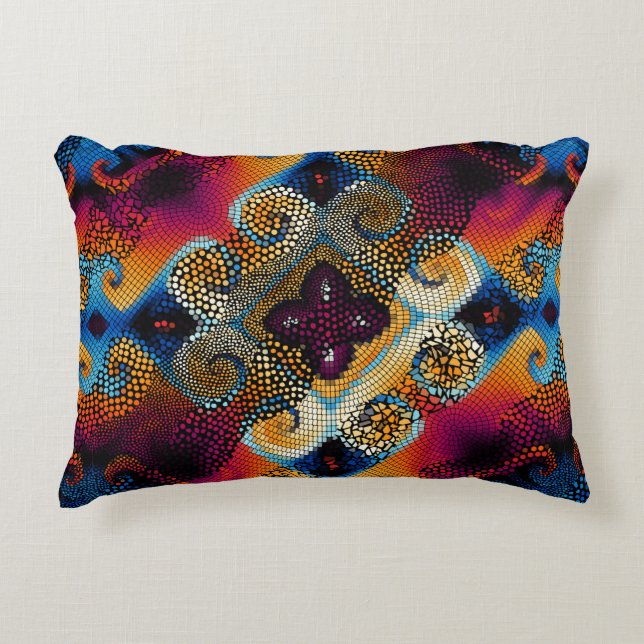 Ornate seamless texture background. Diagonal waves Accent Pillow (Front)