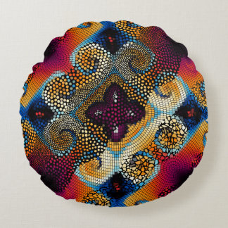 Ornate seamless texture background. Diagonal waves Round Pillow