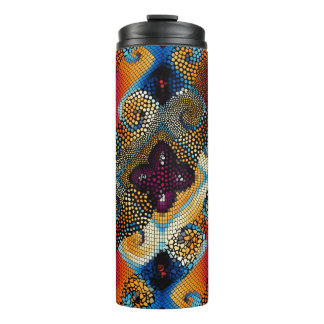 Ornate seamless texture background. Diagonal waves Thermal Tumbler