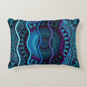 Ornate seamless texture background. Relief waves o Accent Pillow