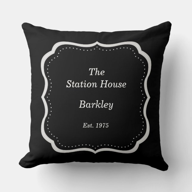 Ornate Silver Frame Throw Pillow (Front)