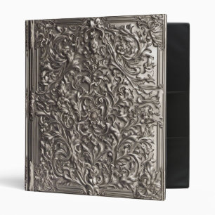 Ornate Silver Leaf Gothic Leather Book of Shadows Binder