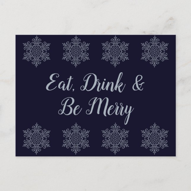 Ornate Silver Snowflake Postcard (Front)