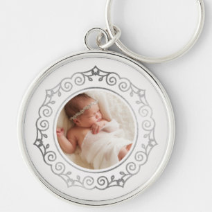Ornate Silver Wreath Keychain