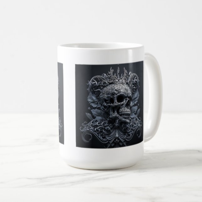 Ornate Skull Classic Mug, 15 oz  Coffee Mug (Front Right)