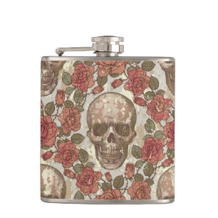 Ornate Skull Hip Flask