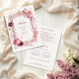 Ornate Sophisticated Filigree Floral Frame Wedding Invitation
