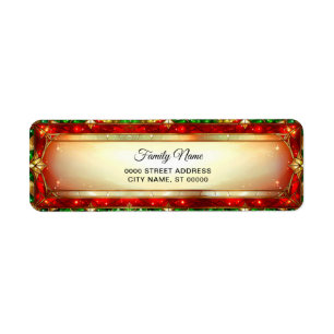 Ornate Stained Glass Frame Holiday Return Address