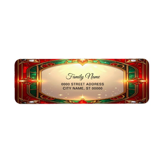 Ornate Stained Glass Pattern Return Address (Front)