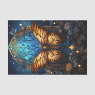 Ornate stained-glass style butterfly tissue paper