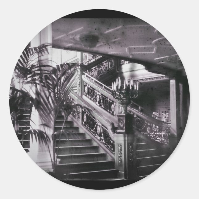 Ornate Stairwell D Deck Classic Round Sticker (Front)