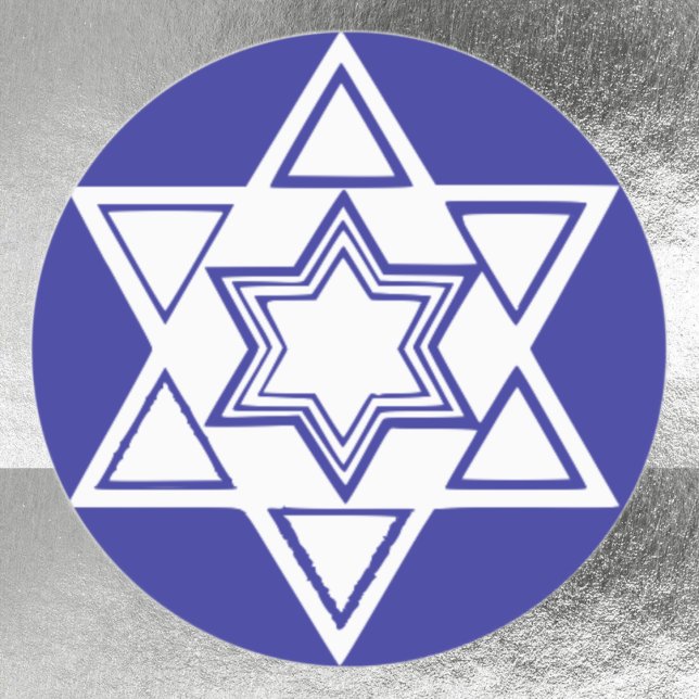 Ornate Star of David Classic Round Sticker (Creator Uploaded)