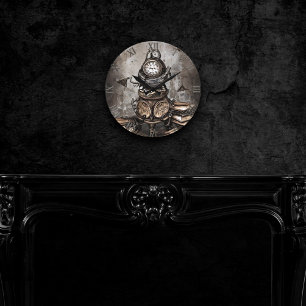Ornate Steampunk Cauldron   Spellbooks and Clock