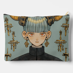 Ornate Steampunk Fantasy Anime Girl Accessory Pouch