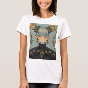 Ornate Steampunk Fantasy Anime Girl T-Shirt