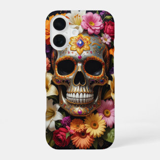 Ornate Sugar Skull iPhone 16 Case