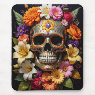 Ornate Sugar Skull Mouse Pad