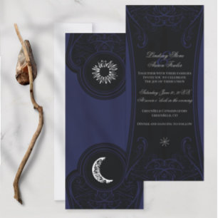 Ornate Sun and Moon Wedding Invitation