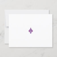 Ornate, symmetrical design with purple, pink, and
