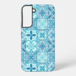 Ornate tiles in blue and white samsung galaxy case