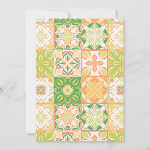 Ornate tiles in green and yellow