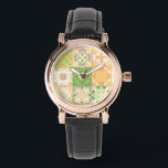 Ornate tiles in green and yellow watch<br><div class="desc">Hand-drawn colourful tiles,  floral decorative design,  ornate tiles</div>