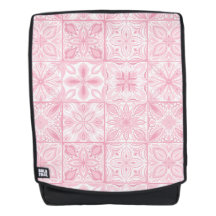 Ornate tiles in pink  backpack