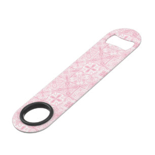 Ornate tiles in pink bar key