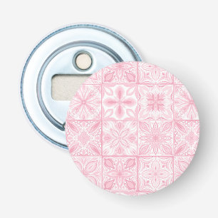 Ornate tiles in pink  bottle opener