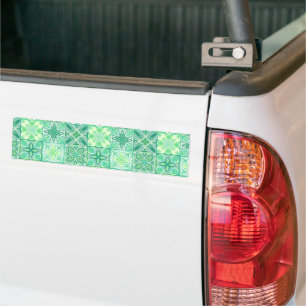 Ornate tiles in pink  bumper sticker