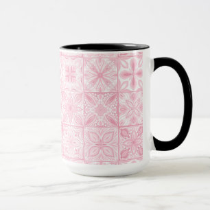 Ornate tiles in pink  mug